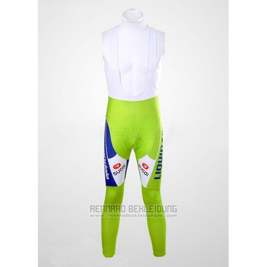 2012 Fahrradbekleidung Liquigas Cannondale Wei und Grun Trikot Langarm und Tragerhose